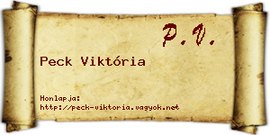 Peck Viktória névjegykártya